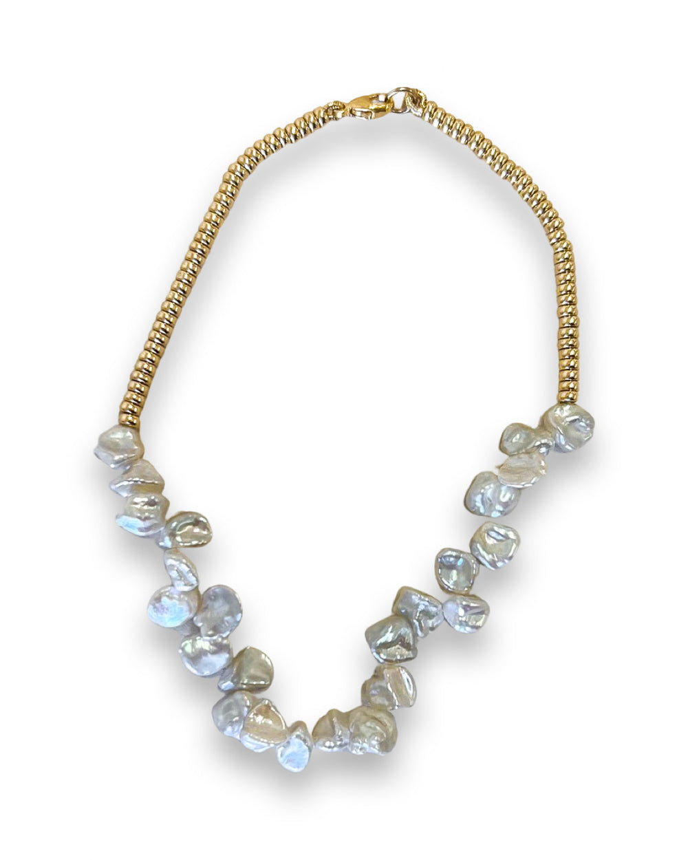 Keshi Pearl Gold Bead Anklet – Azzurra Capri
